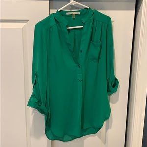 Kelly Green sheer 3/4 sleeve blouse Stitch Fix